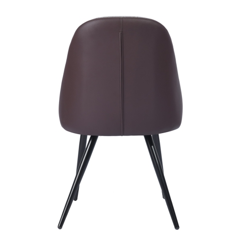 HOMY CASA Modern Dinning Chairs Mid Back Side Chair Armless Soft Grey Fabric Upholstery Seat PU Back with Metal Legs for Dining Room,Set of 2