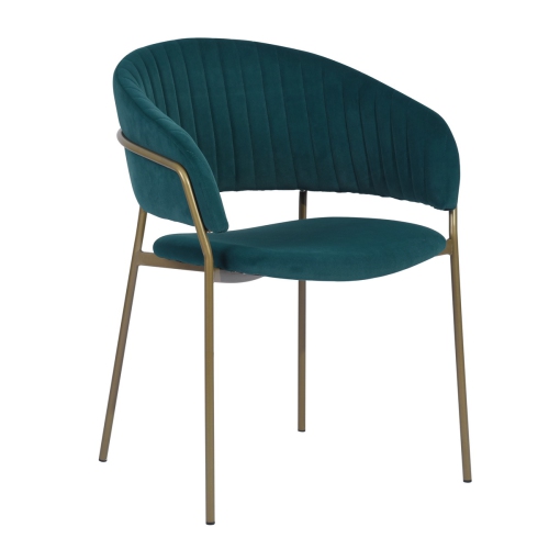 FurnitureR Set of 2 Dining Chairs Side Chair Velvet Upholstery Arm Chairs for Living Room Dining Room