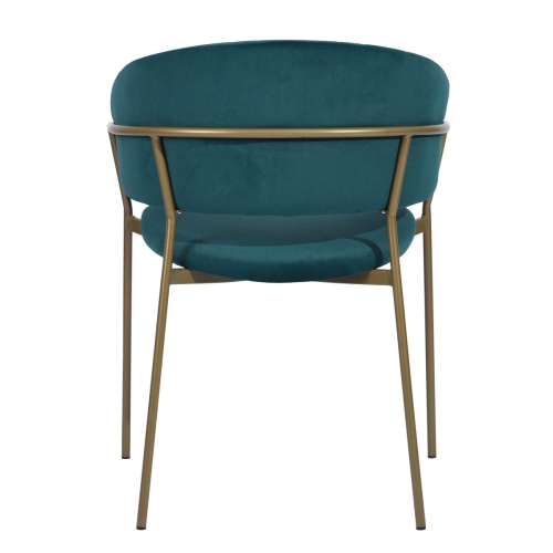 FurnitureR Set of 2 Dining Chairs Side Chair Velvet Upholstery Arm Chairs for Living Room Dining Room