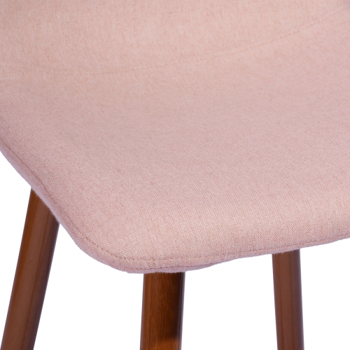 HOMY CASA Modren 26 Inch Counter Height Bar Stools Set of 2, Counter Stools for Kitchen Counter, Pink Bar Stools with Back , Metal Frame, Kitchen