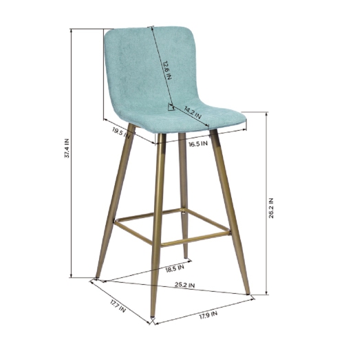 Comptoir et tabouret de bar FurnitureR， Menthe.