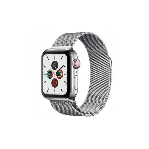 Apple Watch Series 5, 44mm, GPS + Cellular, Stainless Steel Case with  Stainless Steel Milanese Loop