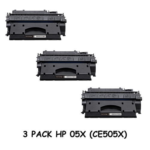 Bestoner™ 3 PK HP 05A/05A/505a/05/ce505 Black Toner Cartridge HP Laserjet P2055dn/HP Laserjet P2055x/HP Laserjet P2055d