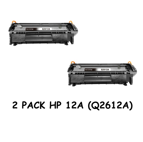 Bestoner™ 2 PK HP 12A/2612a/12a/q2612/hp12a Black Toner Cartridge 1012/1018/1020/1022/3015/3020/3030/3050/3052/3055