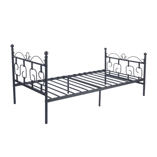 FurnitureR Black Twin Size,Mattress Foundation Bed Frames with Special Headboard and Footboard Sturdy Metal Platform Frame Assemble Easily Mattress