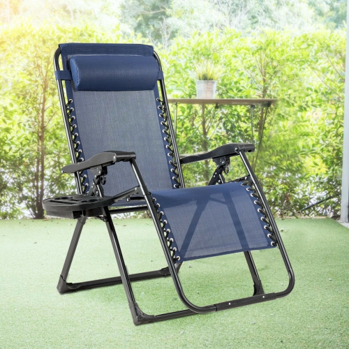 Gymax Folding Set Of 2 Rattan Patio Zero Gravity Lounge Chair Recliner W/ Pillow 