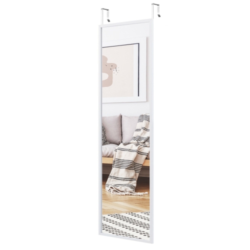 GYMAX  Door Wall Mounted Mirror Full Length Hanging Mirror Bedroom Bathroom In White