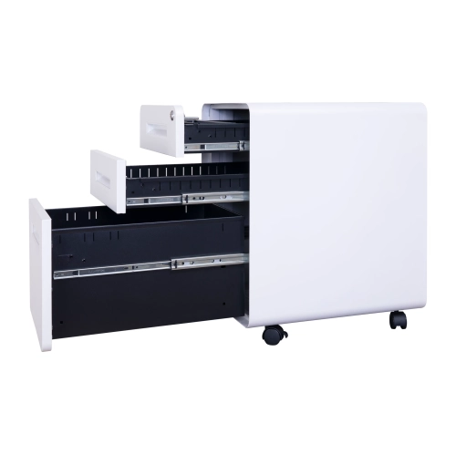 EFFYDESK ModernCabinet - Best Minimalist Heavy-Duty Filing Cabinet with Lockable Drawers and Rolling Casters - Mobile File Cabinet for Home Office