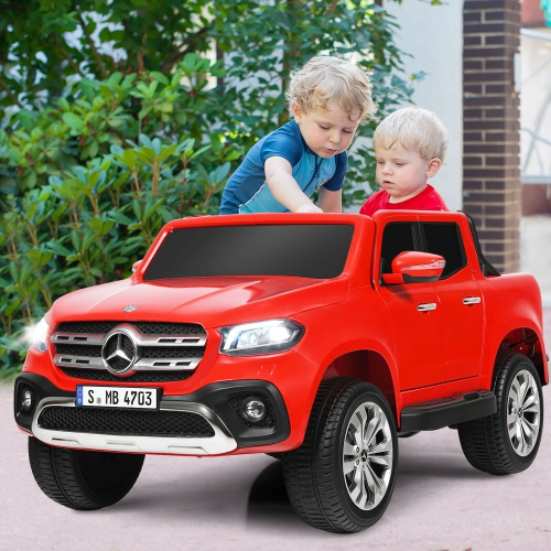 Gymax 12V 2-Seater Kids Ride On Car Licensed Mercedes Benz X Class RC w/ Trunk