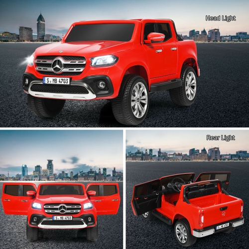 Gymax 12V 2-Seater Kids Ride On Car Licensed Mercedes Benz X Class RC w/ Trunk