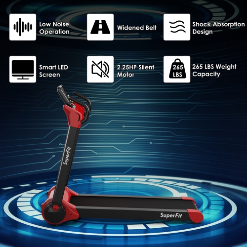 SuperFit Folding 2.25HP Electric Treadmill Running Machine w/ LED Display