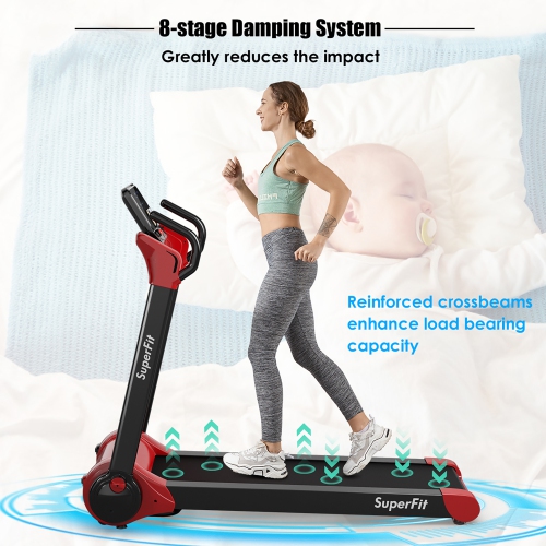 SuperFit 2.25HP Folding Electric Motorized Treadmill w/ Bluetooth Speaker
