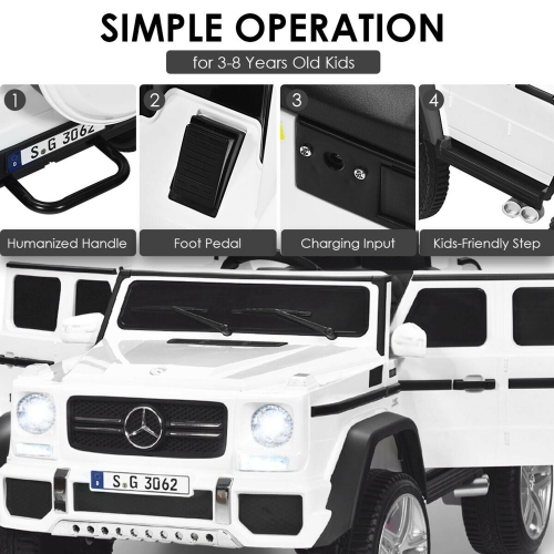 Gymax 12V Licensed Mercedes-Benz Kids Ride On Car RC Motorized Vehicles w/ Trunk