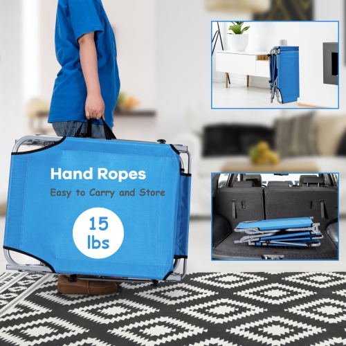 Gymax Foldable Lounge Chair Adjustable Outdoor Beach Patio Pool Recliner W/ Sun Shade