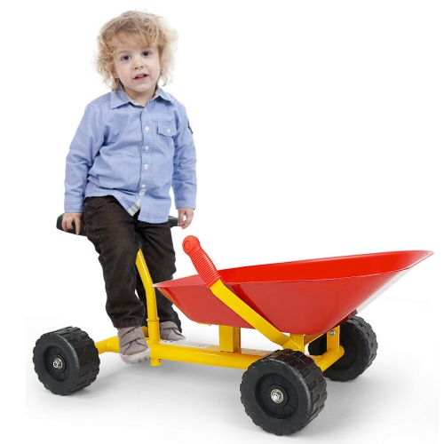 GYMAX  8" Heavy Duty Kids Ride-On Dumper Front Tipping W 4 Wheels Toy Gift In Sand