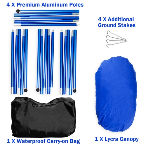 Gymax 10x9 FT Portable Beach Canopy Tent Shelter w/ Sand Anchor Carry Bag