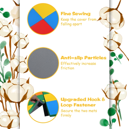 Gymax 58'' Toddler Foam Play Mat Baby Folding Activity Floor Mat Home School Daycare