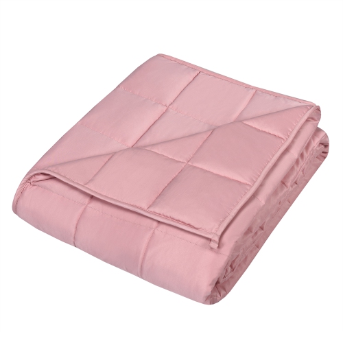 Gymax 7-15 lbs Cooling Weighted Blanket Luxury Cooler Version Blue/Pink