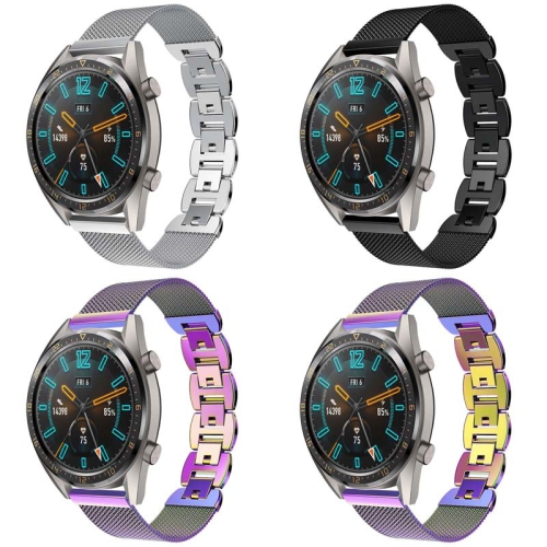 StrapsCo Stainless Steel Metal Link & Mesh Watch Band Strap for Samsung Galaxy Watch 3 & Galaxy Watch (46mm) - Opal & Purple
