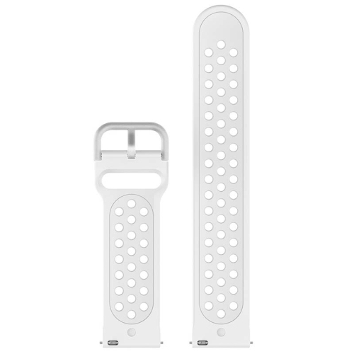 StrapsCo Buckle-and-Tuck Perforated Silicone Rubber Watch Band Strap for Samsung Galaxy Watch / Active / Gear - 20mm - White