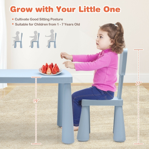 Gymax Kids Table & 2 Chairs Set Toddler Activity Play Dining Study Desk Baby Gift