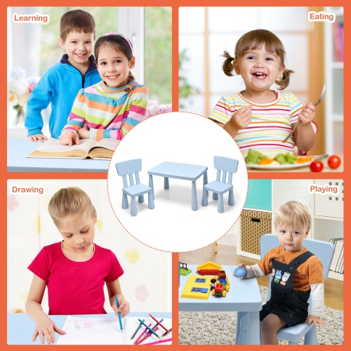 Gymax Kids Table & 2 Chairs Set Toddler Activity Play Dining Study Desk Baby Gift