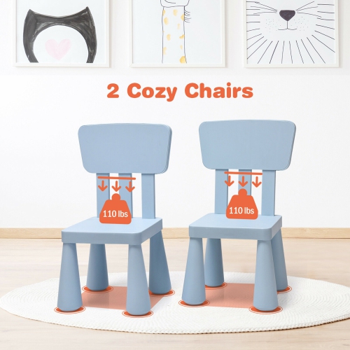 Gymax Kids Table & 2 Chairs Set Toddler Activity Play Dining Study Desk Baby Gift