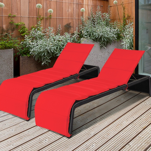 Gymax Set Of 2 Adjustable Rattan Patio Recliner Chaise Lounge Chair W Red Cushion Best Canada - Gymax Adjustable Pool Chaise Lounge Chair Gymax Set Of 2 Adjustable Rattan Patio Recliner Chaise Lounge Chair W Red Cushion Best Canada - Gymax Adjustable Pool Chaise Lounge Chair