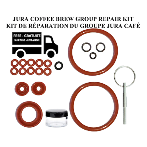 Stimula Lifestyle - JURA IMPRESSA OEM Coffee Brew Group & Drainage Valve O-Rings Repair kit with Oval Bit Driver & Molykote Compound