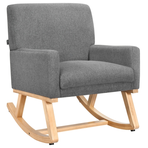 Gymax Mid Century Fabric Rocking Chair, Best Nursery Rocking Chair Canada