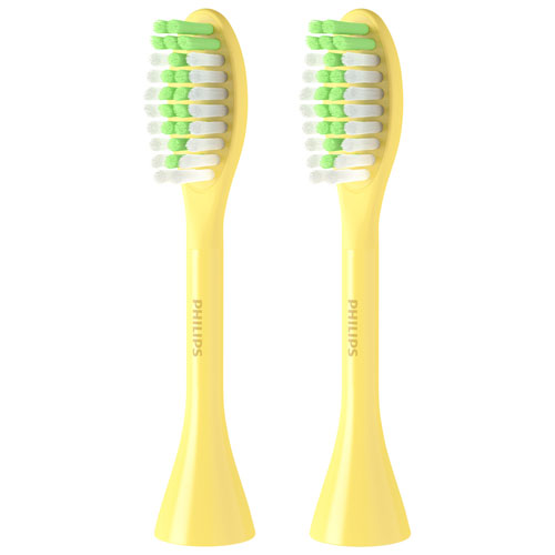 Philips One by Sonicare Replacement Brush Head (BH1022/02) - 2 Pack - Mango Yellow