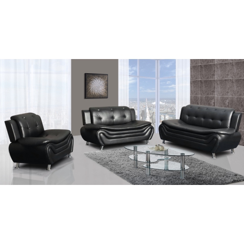 ViscoLogic Grandeur Luxury Pillow Top Tufted Premium Faux Leather Loveseat, Couch For Home Office Living Room