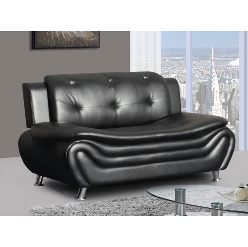 ViscoLogic Grandeur Luxury Pillow Top Tufted Premium Faux Leather Loveseat, Couch For Home Office Living Room