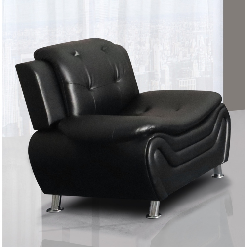 ViscoLogic Grandeur Luxury Pillow Top Tufted Premium Faux Leather Arm Chair, Couch For Home Office Living Room