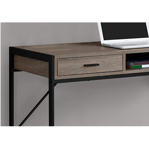 Computer DESK-48 L/Dark Taupe/Black Metal