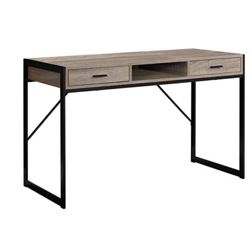 Computer DESK-48 L/Dark Taupe/Black Metal
