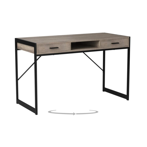 Computer DESK-48 L/Dark Taupe/Black Metal