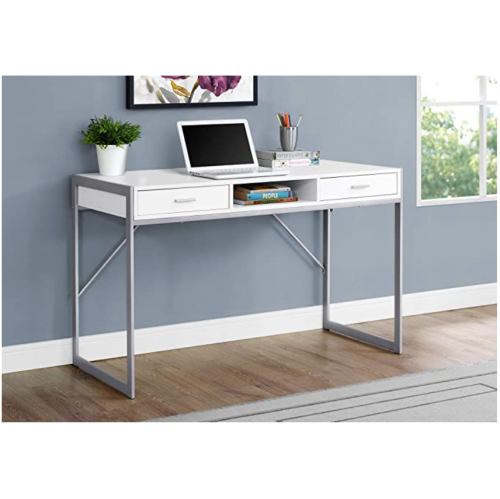 MONARCH  Specialties Computer Desk-48 L/white/silver Metal
