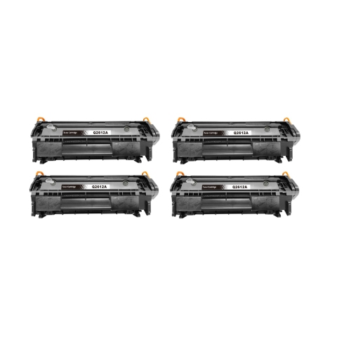 CC Premium Compatible 4 Pack HP 12A Q2612A Black Toner Cartridge