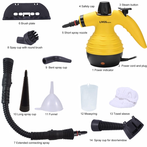 1050W All-In-One Handheld Steamer, Multi-Purpose High Pressure Pressurized Steam Cleaner