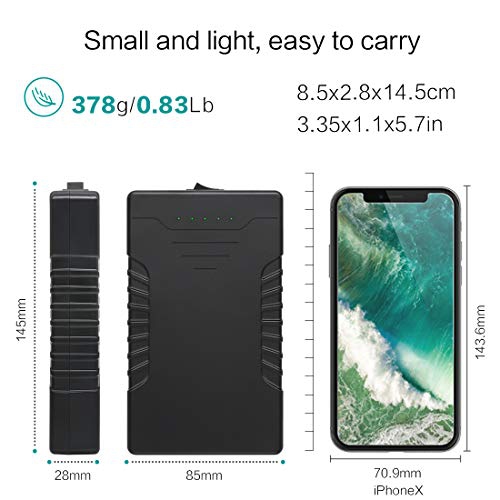 TalentCell Rechargeable 12V 6000mAh/5V 12000mAh DC Output Lithium Ion Battery Pack for LED Strip and CCTV Camera, Portable ...