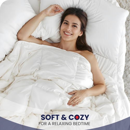 Housse de douillette en microfibre de lin canadien, 66 x 90 po, légère et perméable à l'air, cousue à carreaux, douce et confortable, lavable