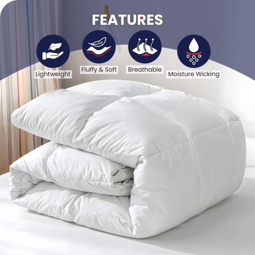 Housse de douillette en microfibre de lin canadien, 66 x 90 po, légère et perméable à l'air, cousue à carreaux, douce et confortable, lavable