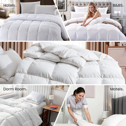 Housse de douillette en microfibre de lin canadien, 66 x 90 po, légère et perméable à l'air, cousue à carreaux, douce et confortable, lavable