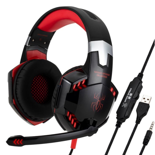 TG G2000 Gaming Headset Earphone 3.5mm Jack with LED Backlit Mic Stereo Bass Noise Cancelling PS4 Headset Xbox One Headset for Computer Game Player