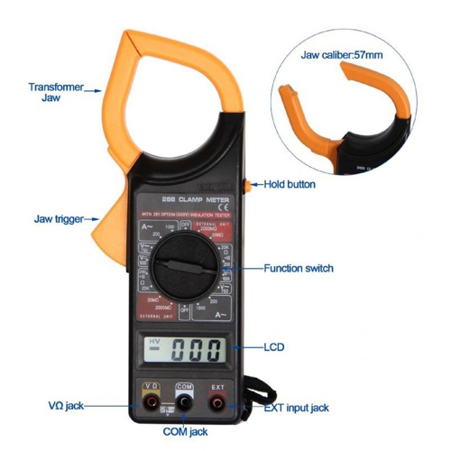 Digital Clamp Meter Indicated For Measuring Electric Current Using Two Claws - axGear
