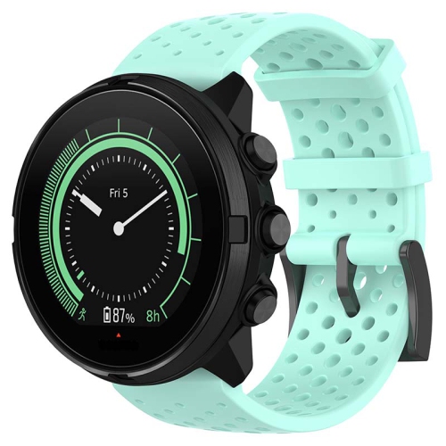 STRAPSCO  Perforated Silicone Rubber Watch Band Strap for Suunto 9 & Spartan Sport Wrist Hr Baro - Short-Medium - In Mint