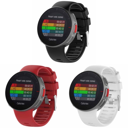 StrapsCo Silicone Rubber Watch Band Strap for Polar Vantage V - Black