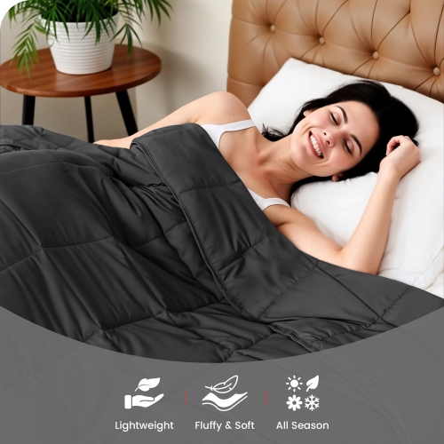 Canadian Linen – Couvre-lit en microfibre 60 x 90 po cousu cousu Cozy Warm Fluffy Luxury Hotel Down Alternative Hypoallergénique respirable