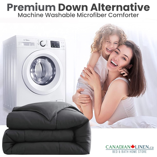 Canadian Linen – Couvre-lit en microfibre 60 x 90 po cousu cousu Cozy Warm Fluffy Luxury Hotel Down Alternative Hypoallergénique respirable